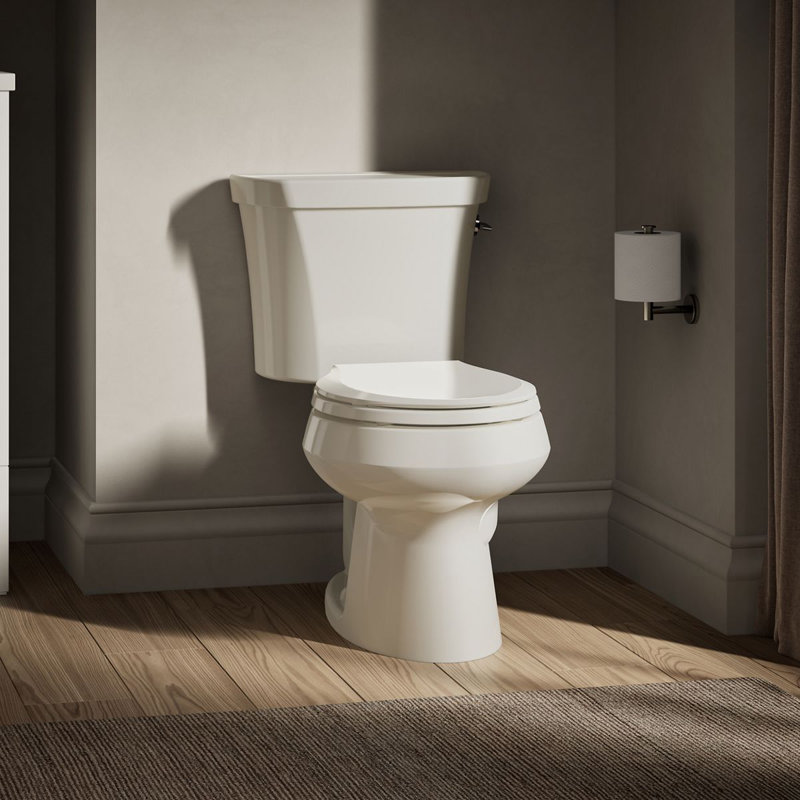 Wellworth™ 1.6 GPF Round Two-Piece Toilet (Seat Not Included), Biscuit, Right-Hand