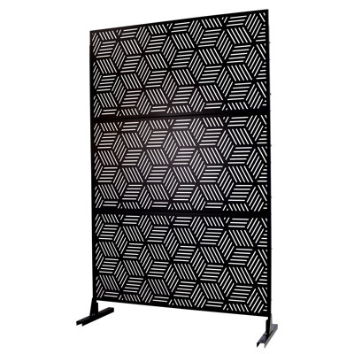 Écran d'intimité en acier noir H 76 po x l 48 po pour l'intérieur et l'extérieur