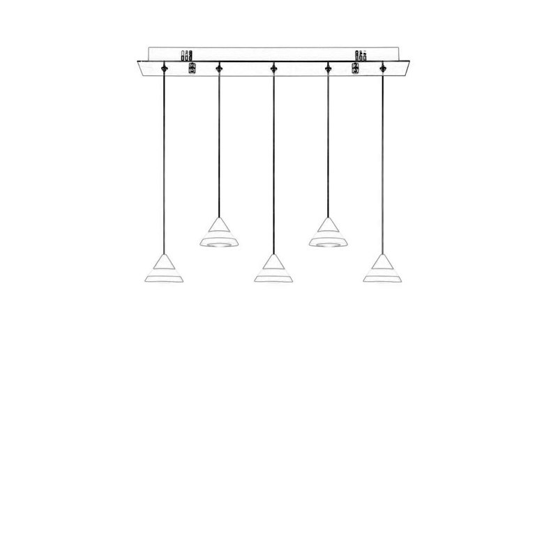 Luminaire suspendu conique à 5 lumières pour îlot de cuisine à DEL