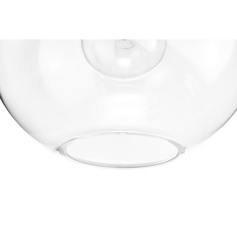 Luminaire suspendu 1 lumière noir et or mat avec abat-jour en verre transparent , Noir mat / Or