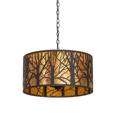 Luminaire suspendu tambour 3 lumières Grasyn