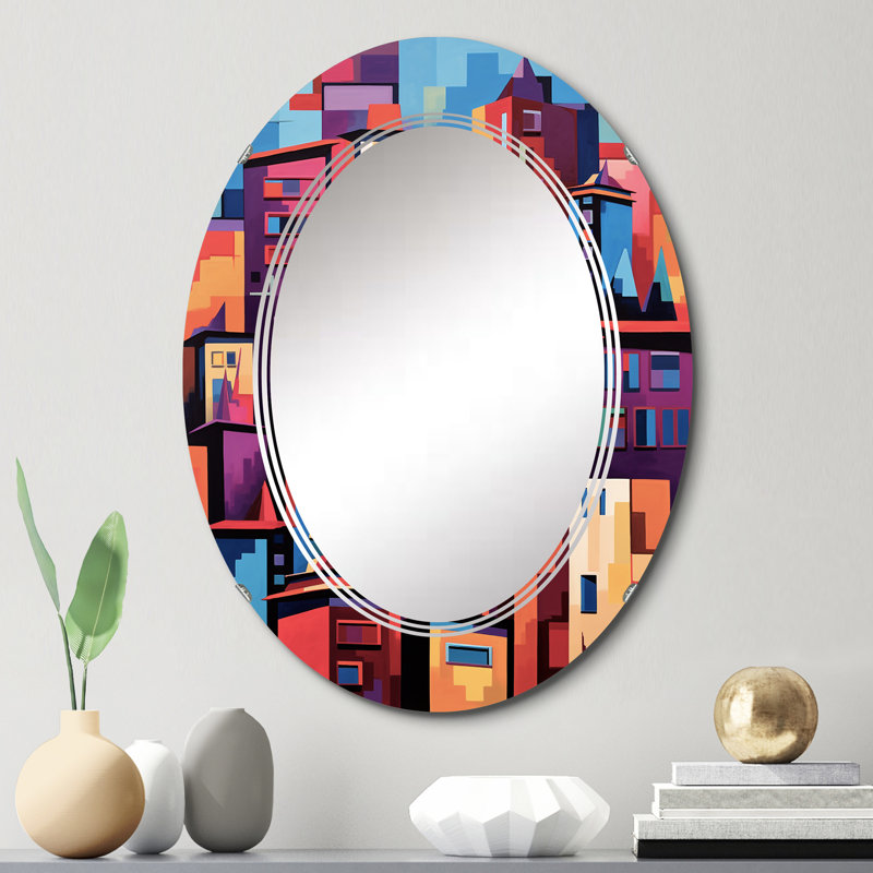 Neptunia - Miroir mural moderne ovale, 30 po x 20 po