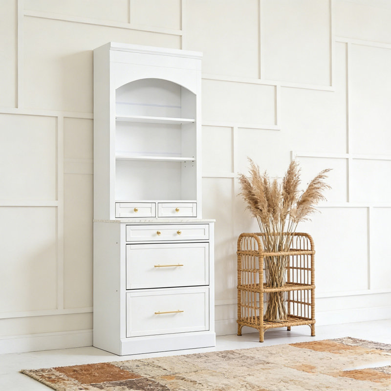 Garde-manger moderne de 83,7 pouces de hauteur, Blanc