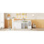 Lit mezzanine simple blanc avec DEL, escaliers, tablettes - éclairage, tiroirs,-1491307136