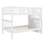 Lit superposé double au-dessus de double, convertible en 2 lits plateforme, lit superposé en bois massif avec escalier de rangement, garde-corps de sécurité-1370688505