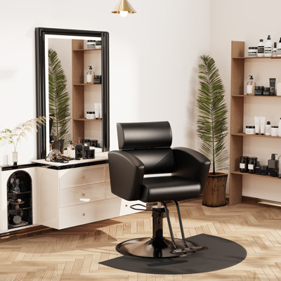 Premium Wide Salon Chair, Sleek And Modern Styling Chair With Soft Leather Upholstery, Adjustable Height, And Heavy-Duty Base, Comfortable Hair Salon