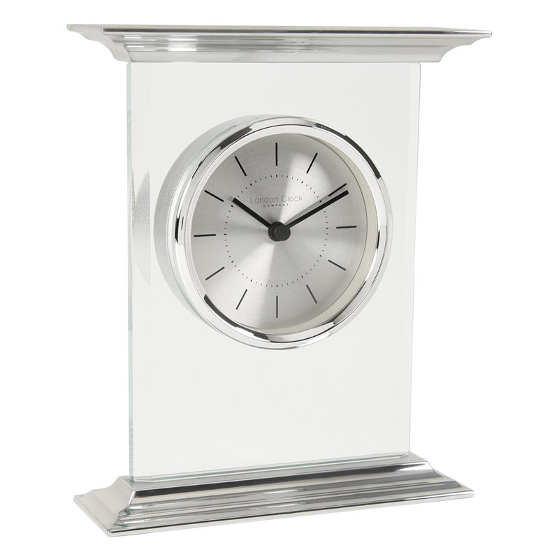 Mantel Analogue Metal Tabletop Clock, Silver
