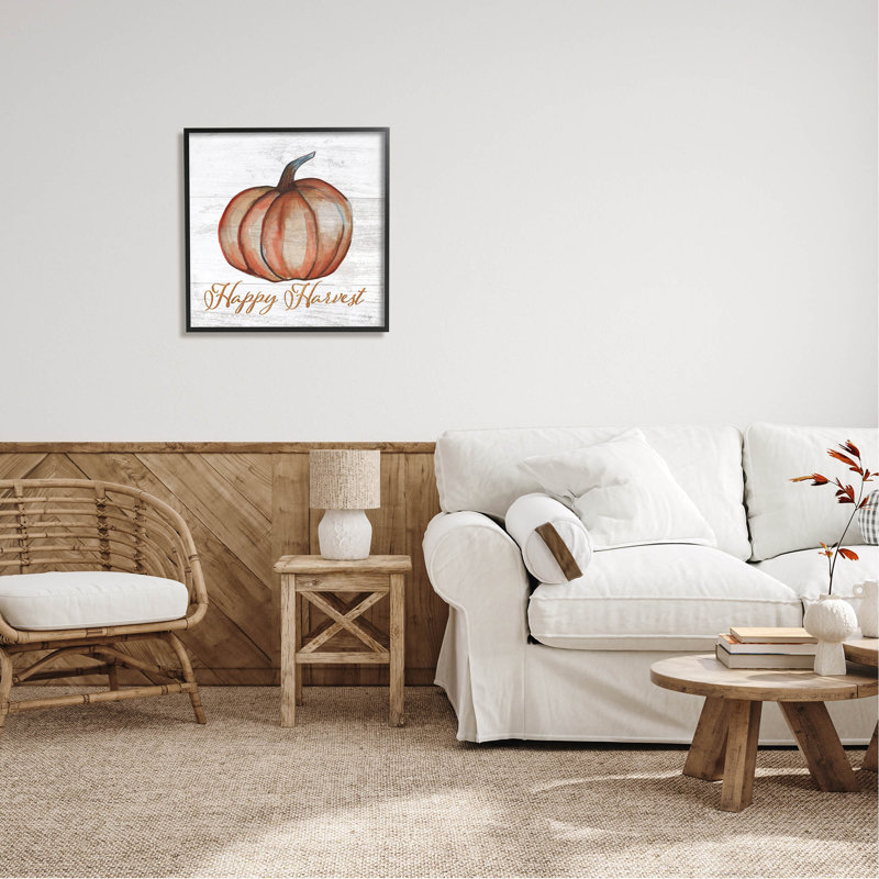 «Happy Harvest Pumpkin Country» à -311, H 24 po x l 24 po x P 1,5 po, Cadre noir