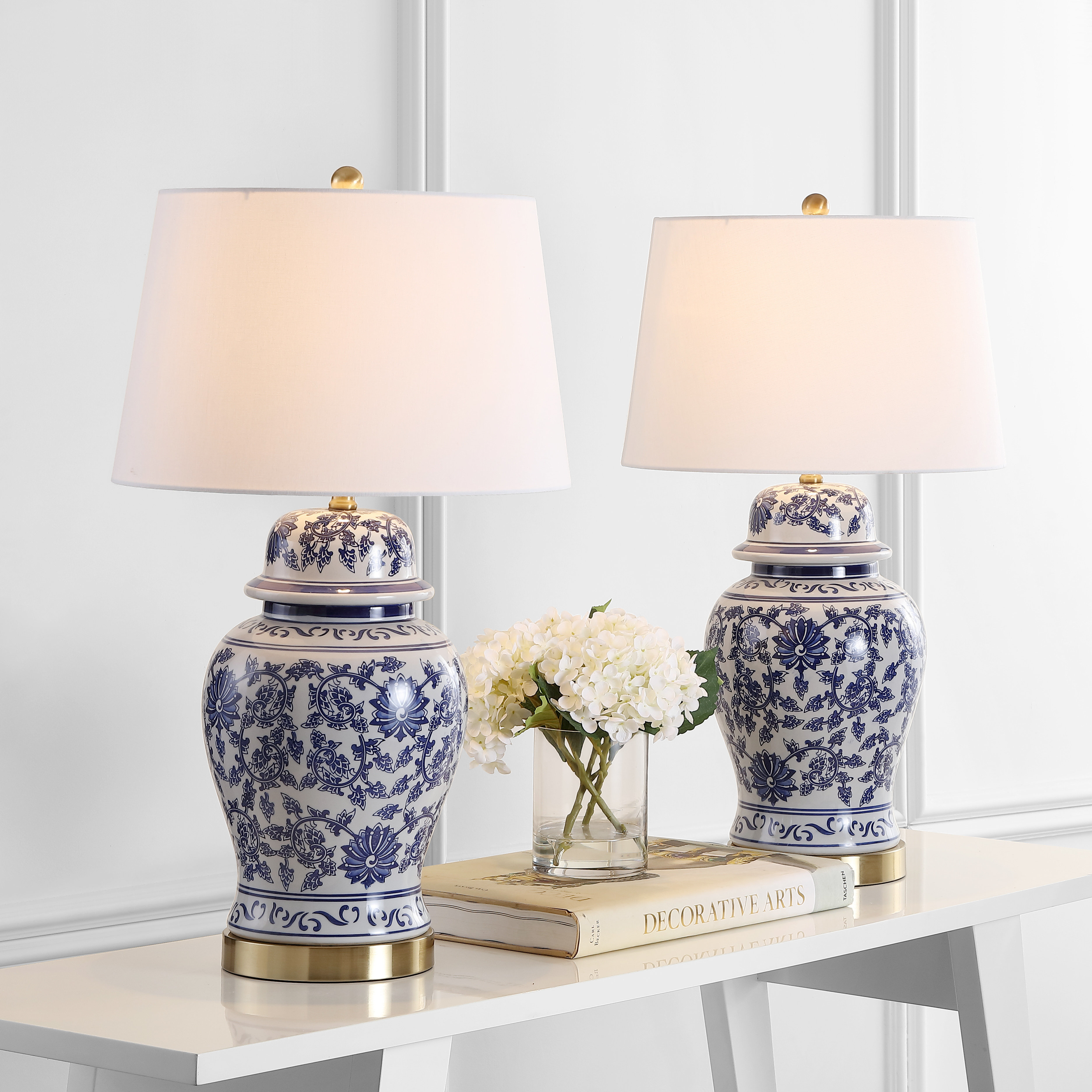 Charlton Home® Mccrady 31'' Blue/White Table Lamp Set & Reviews | Wayfair