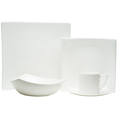 Red Vanilla Extreme White 20 Piece Dinnerware Set, Service For 4