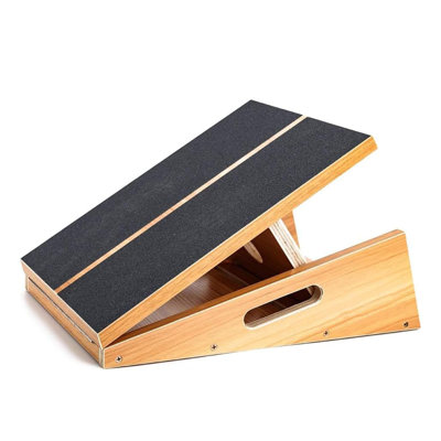 Planche inclinée professionnelle en bois, planche inclinée réglable et tendeur de mollet, planche extensible - conception à poignées latérales supplémentaires pour la portabilité, couverture complète