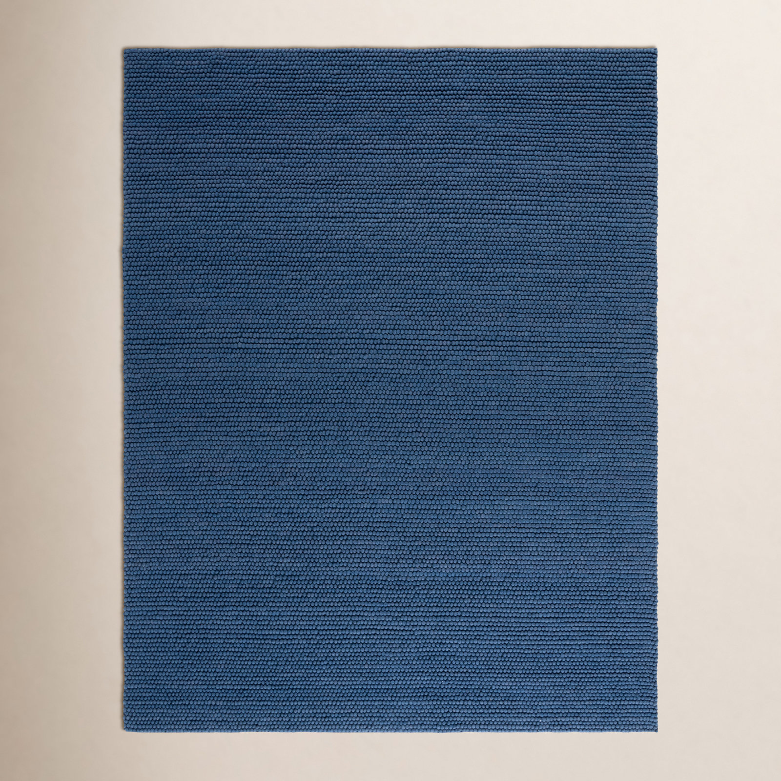 Elle Navy Blue Hand-Woven Wool Rug, Rectangle 10' x 14'