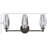 Ana 3-Light Bath Vanity w/ Faceted Heavy-Cut Diamond-Shaped Crystal Shades - Black Oxide