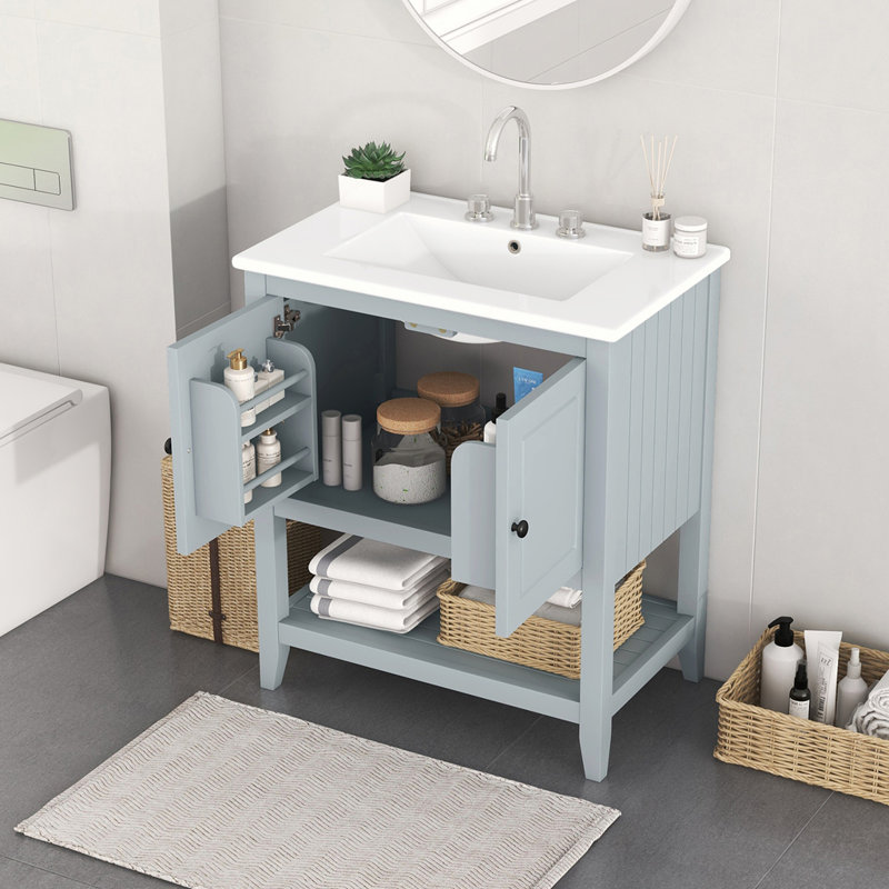 Meuble-lavabo moderne avec lavabo en céramique