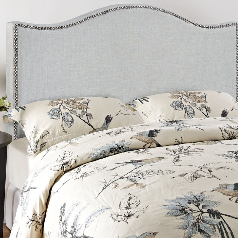 Tête de lit tapissier Curl, gris, Double, gris