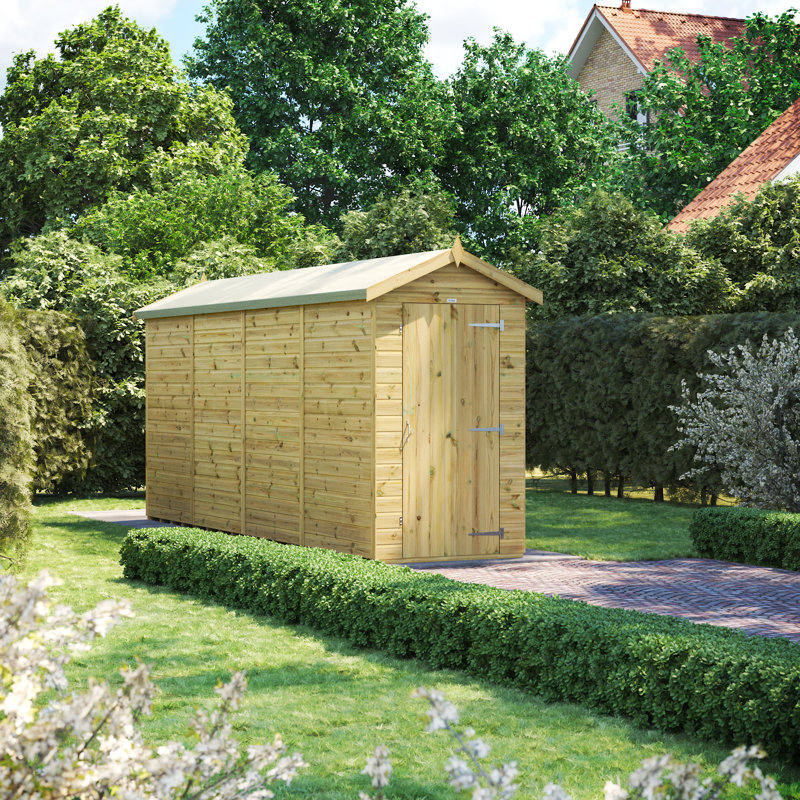 Powersheds 16 x 4ft Premium Pressure Treated Timber Windowless Apex Garden Shed