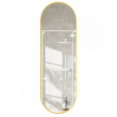 63 X 20 Inch Oval Full-Length Mirror, Rust-Proof Aluminum Frame, Clear HD Reflection For Home Decor
