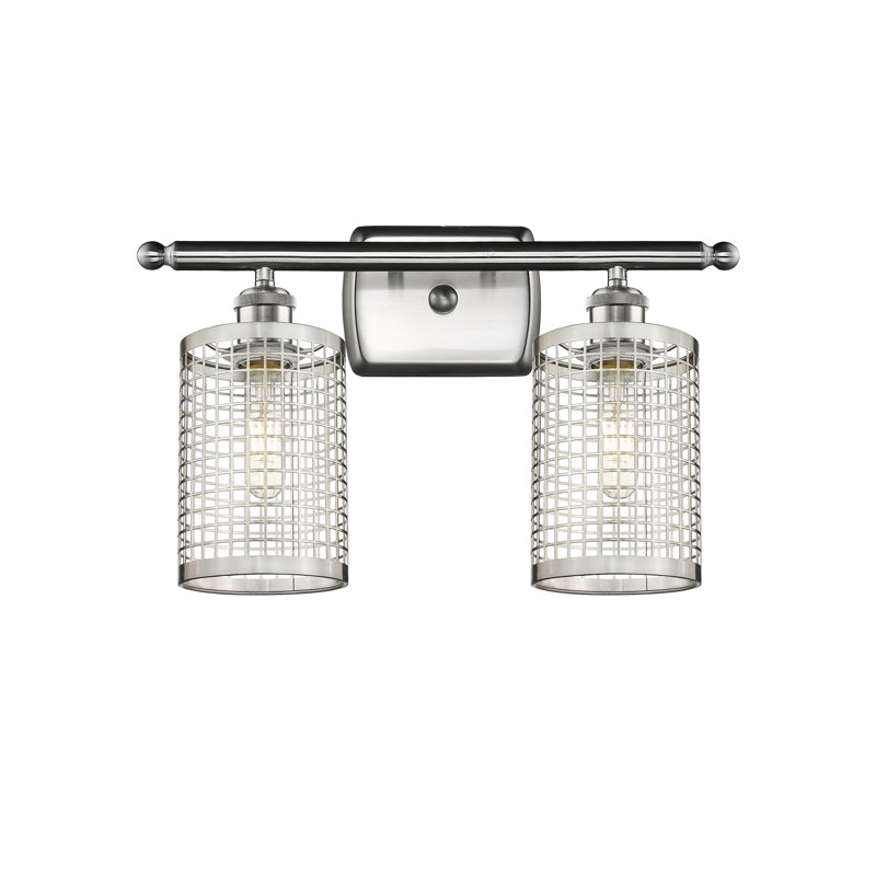 Éclairage pour meuble-lavabo à 2 lumières Jerine, Nickel satiné