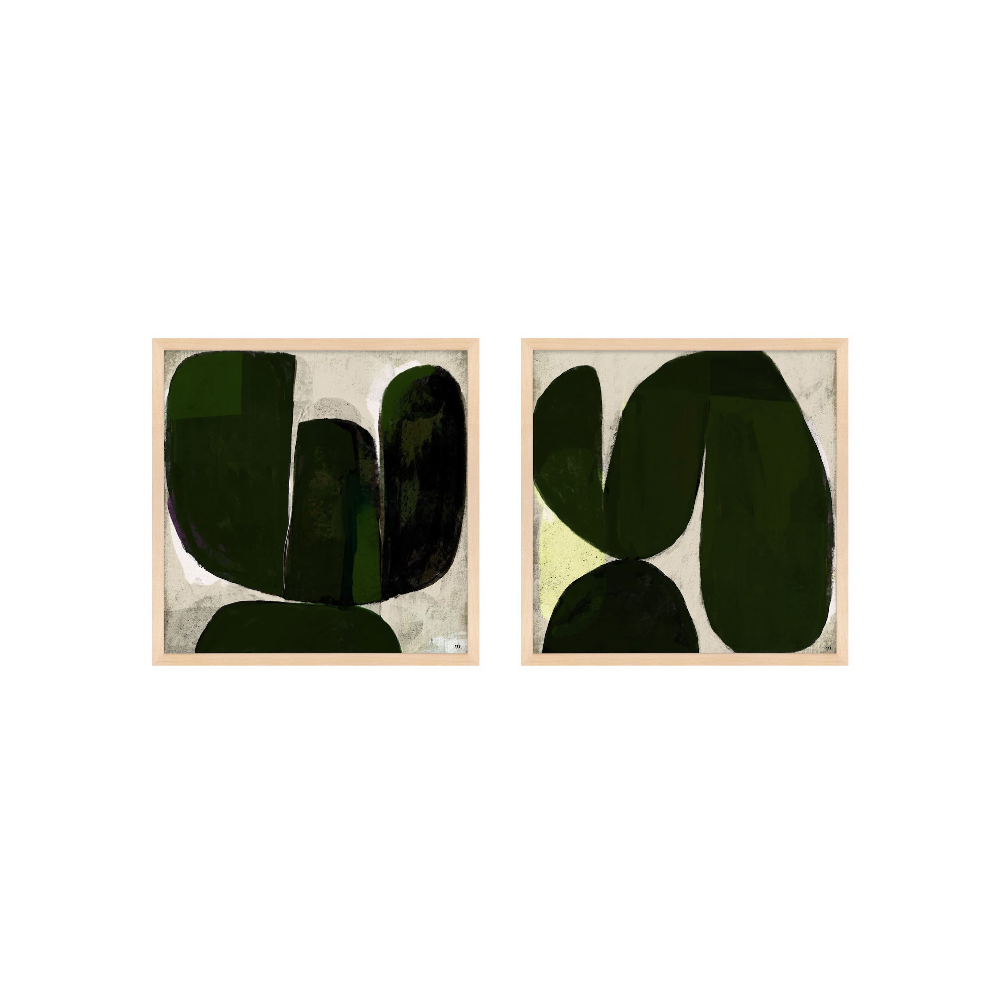 Succulent Set Of 2 by StudioM, 44" H x 44" W x 1.25" D, Brown