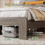 Structure de lit plateforme très grand en bois avec rangement, tête de lit à DEL, 2 ports USB, conception silencieuse et assemblage facile, gris foncé-262804457-262804460