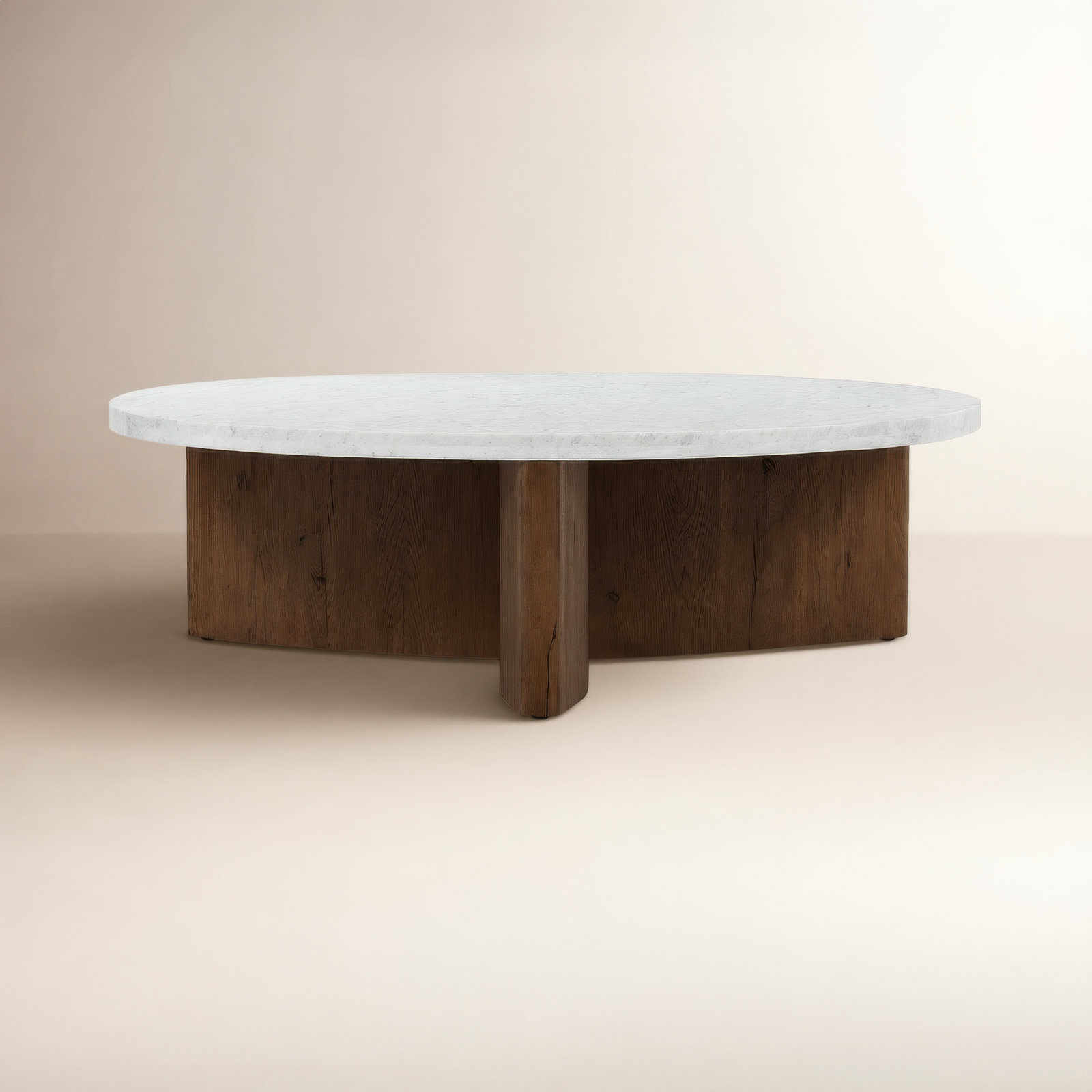Huntington Single Coffee Table, Italian White/Rustic Fawn