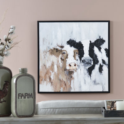 Moo Moo Cows Framed Canvas Wall Art