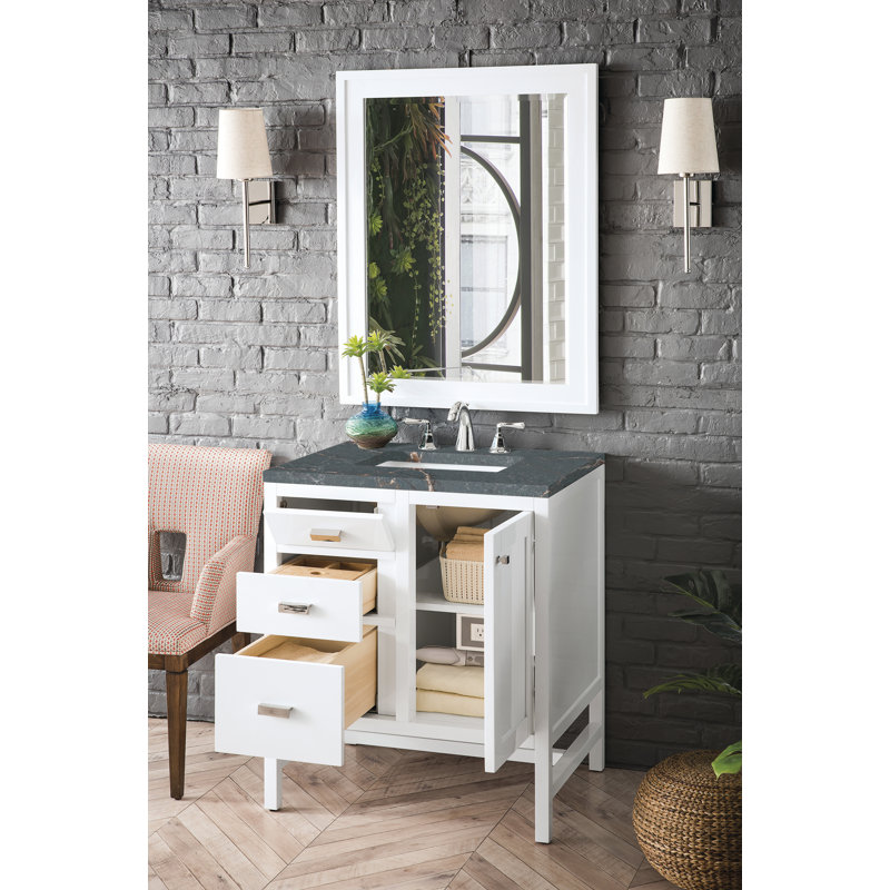 Addison 30 in. Single Vanity, Glossy White, Parisien Bleu, 8" Widespread
