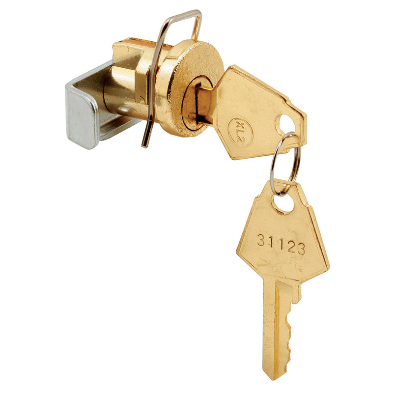 Mail Box Lock, 1 In., Brass, 1" H x 4" W x 3.38" D