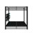 Metal Queen Over Queen Bunk Bed With Storage Cabinets And LED