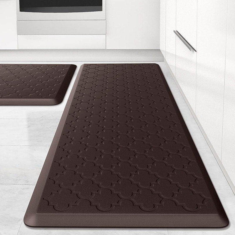 Tapis de sol coussiné anti-fatigue - chocolat - imperméable, antidérapant, mousse ergonomique, confort debout, utilisation dans la cuisine / le bureau / la lessive