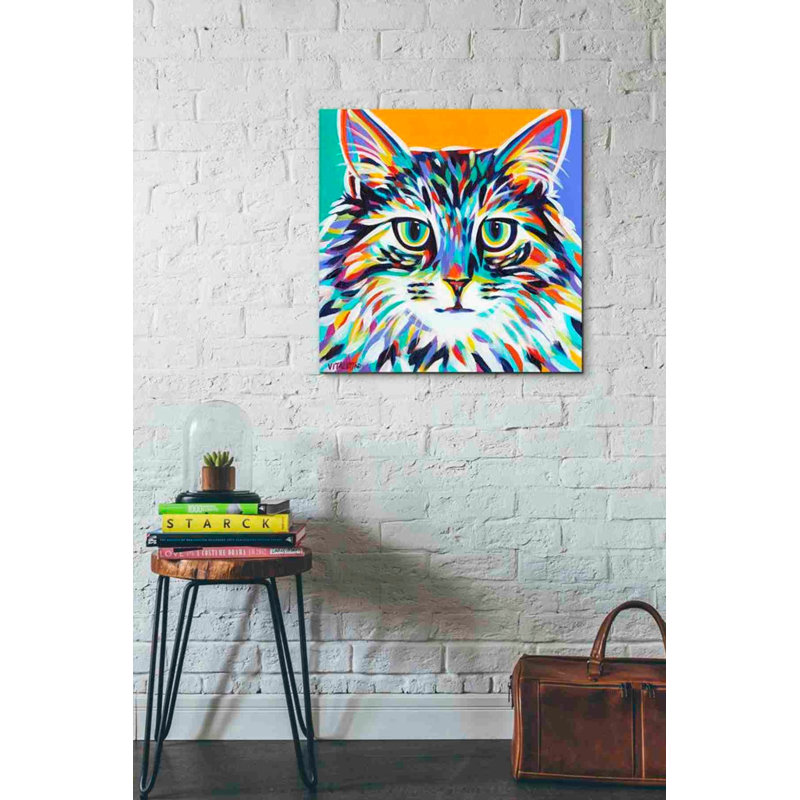«Dramatic Cats I» par Carolee Vitaletti, art mural sur toile, H 26 po x l 26 po x P 1,5 po
