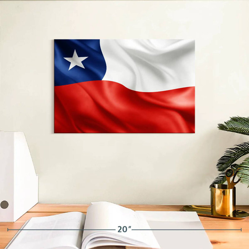 Waving Chile Flag, 8" H x 12" W