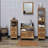 Mahe Bamboo Under-Sink Cabinet with Open Shelf and Sliding Doors U-Shaped Cut-Out