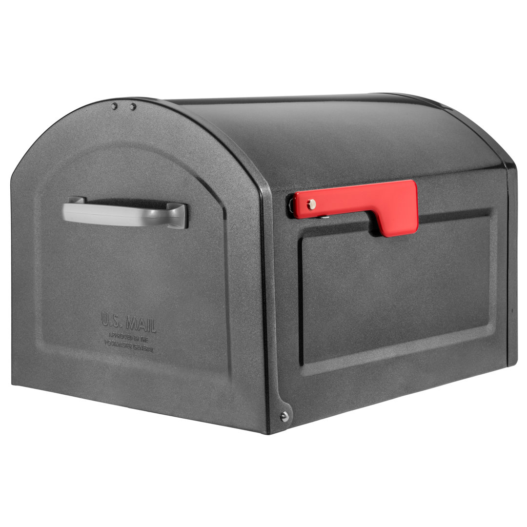 Centennial Steel Post Mounted Mailbox with Magnetic Closure Architectural Mailboxes Mailbox 
