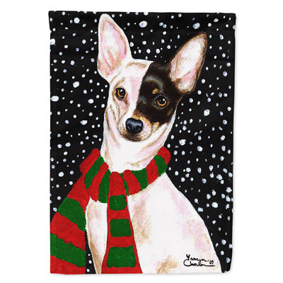 Drapeau de jardin à 2 côtés snowy chihuahua