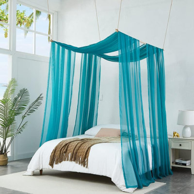Rideaux doubles à baldaquin qui peuvent être transformés en foulards de lit, tente de lit pour enfants, baldaquin pour filles