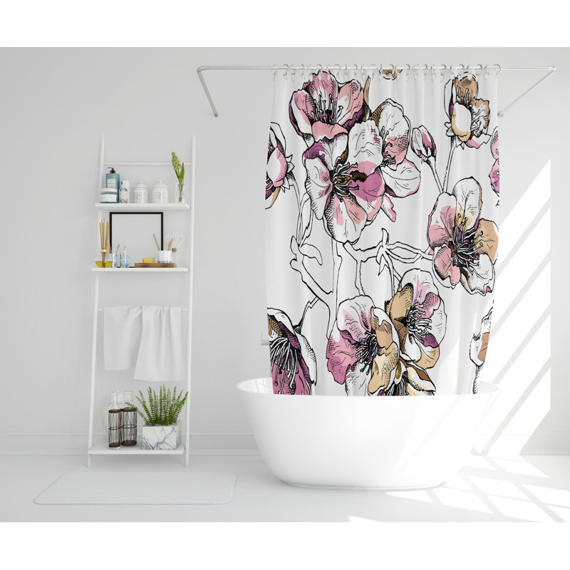 Melini Polyester Shower Curtain Set, 168cm H x 168cm W