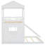 Lit superposé en bois, lit mezzanine avec maisonnette, maison de campagne, échelle, glissade et garde-corps-1108372386