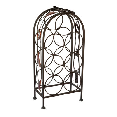 Floor Wine Bottle Rack in Brown