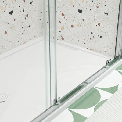 Porte de douche coulissante de 72 po de hauteur x 56 à 60 po de largeur, verre trempé de 1/4 po, porte en verre facile à nettoyer Nano de 56 à 60 po de hauteur, film poli
