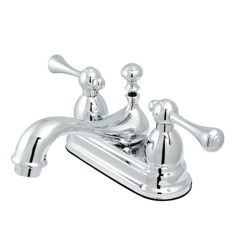 Vintage Centerset Bathroom Faucet with Drain Assembly, Polished Chrome