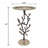 D14X24" Black And Gold Aluminum Side Table With Delicate Pomegranate Design