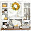 Couronne de tournesol 17,72 "pour la porte d'entrée - Couronne florale artificielle d'été luxuriante, décoration de bricolage pour mur, maison, mariage, fête, Noël (jaune)