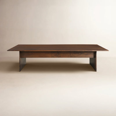 Giedre Solid Wood Single Coffee Table with Storage