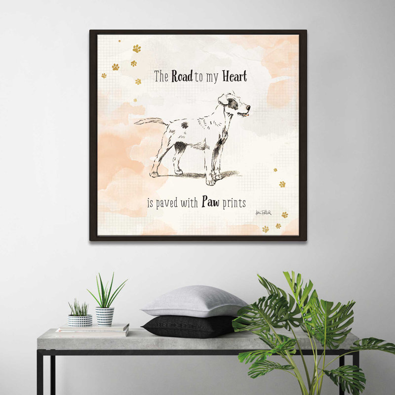 «Furry Friends I», reproduction de peinture à l'aquarelle, H 39,5 po x l 39,5 po x P 2 po, Cadre flottant espresso