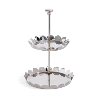 Lucente Polished Scalloped Metal Display & Serving Tray