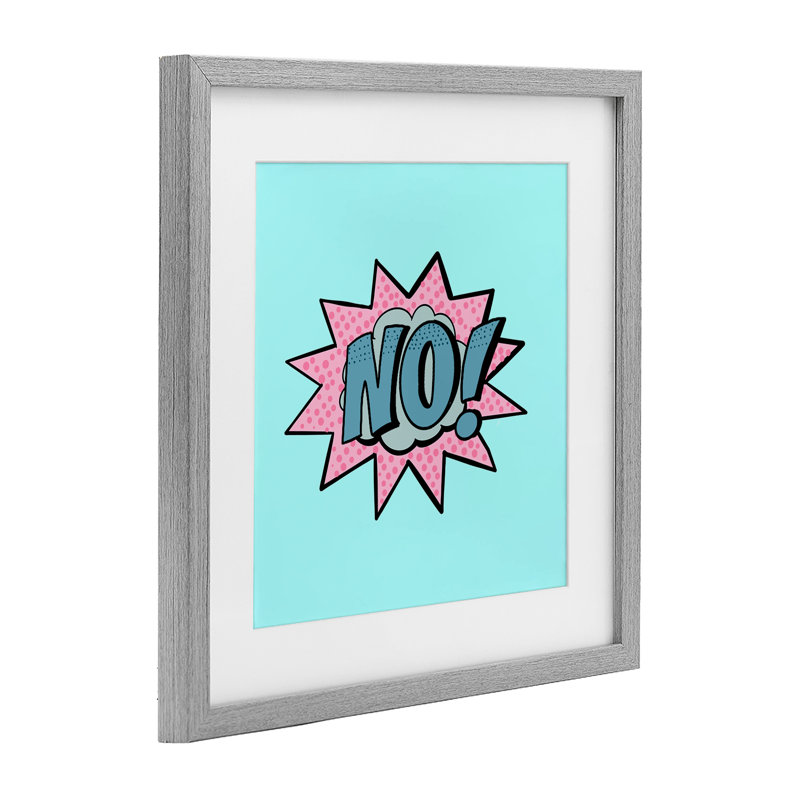 «No Comic Spocal Bubble», reproduction sous verre encadrée, design par Ashley Singleton, Cadre de ferme gris