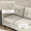 Canapé modulaire 3 places, canapé modulaire avec repose-pieds, beige