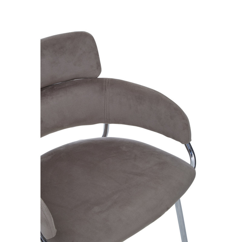 Elsberry Upholstered Counter Stool with Metal Frame, Silver, Mink