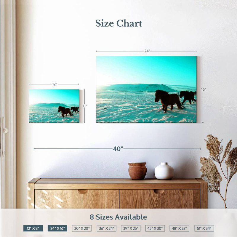 Brampt, chevaux islandais, H 16 po x l 24 po